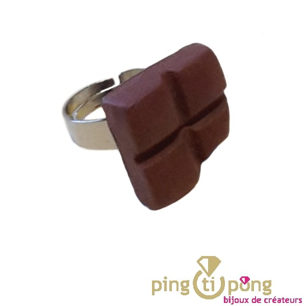 Bague Reglable Carres De Chocolat De Miss Bonbon