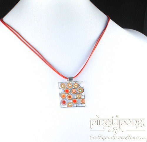 Collier en métal recouvert d'argent et pâte Fimo de Pastacuita - boutique pingtipong