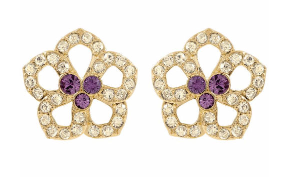bijoux en swarovski®, boucles d'oreilles en forme de fleur