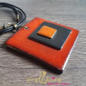Bijou original : Collier céramique émaillée orange ALLOING