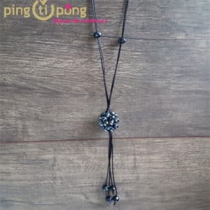 Bijou original : Sautoir perles noires PINGTIPONG