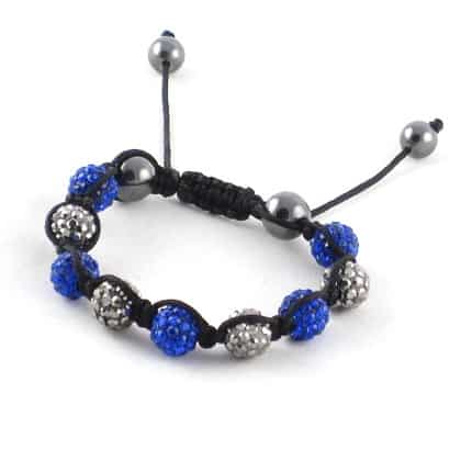 shamballa bracelet gris et bleu