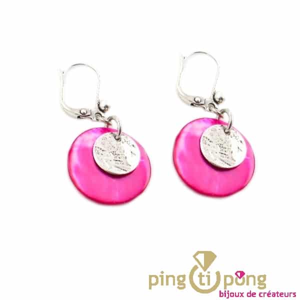 Earrings pink medals La Petite Sardine