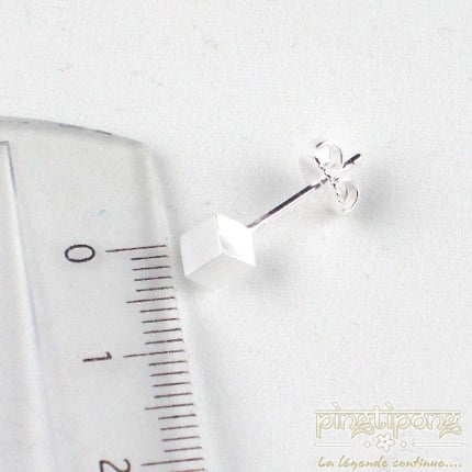 Silver jewellery: earring in cubic silver 4 mm