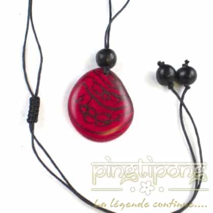 necklace tagua pink fuchsia