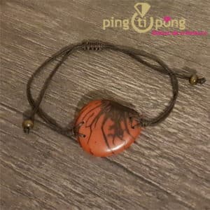 Bijou original : Bracelet tagua zebre orange GREENAGE