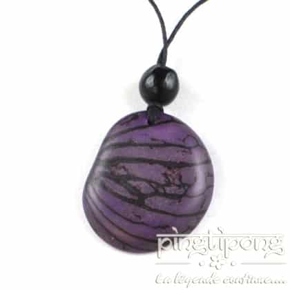 Green-Age original ecological necklace in purple tagua 0