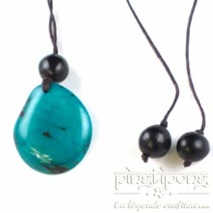 Collier Green Age en Tagua turquoise