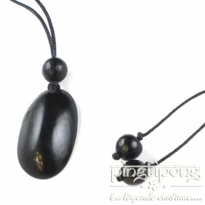 Original collier écologique Green Age Conche en tagua noir-0