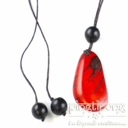 collier Green Age en tagua orange