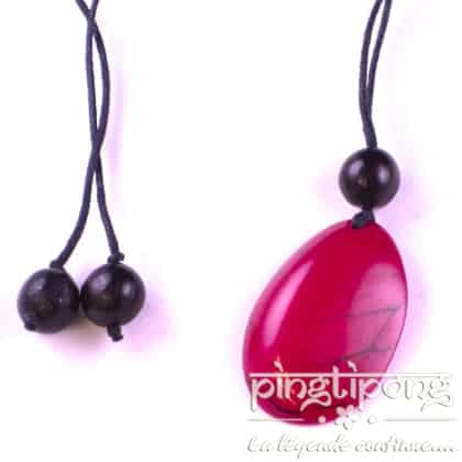 collier Green Age en tagua fushia