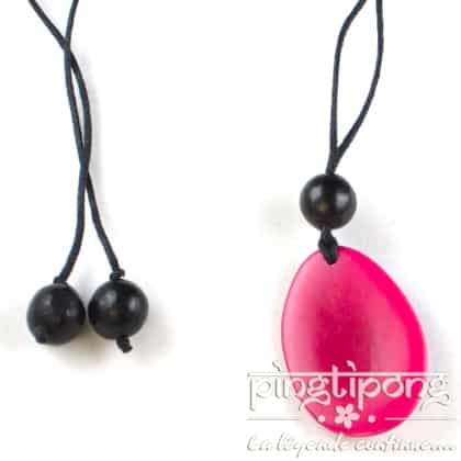 collier Green Age en tagua fushia