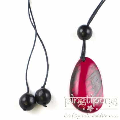 collier Green Age en tagua fushia