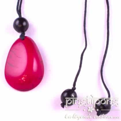 collier Green Age en tagua fushia