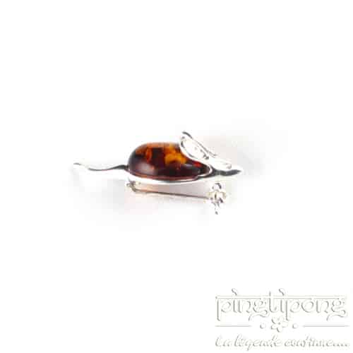 Broche ambre et argent 925 - Montres & Bijoux