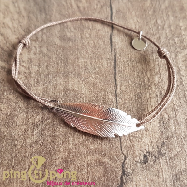 Bracelet Femme Argent Plume