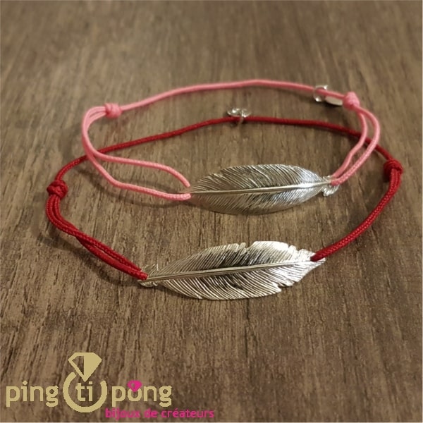 Bracelet Femme Argent Plume