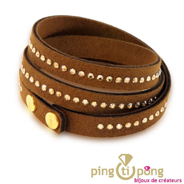 Brown Alcantara Spark Bracelet