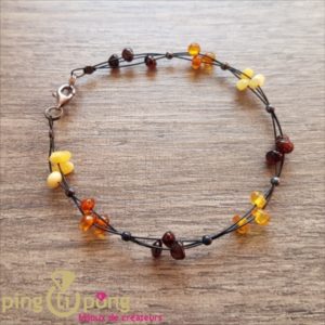 Bracelet Balticambre petites perles de 4 couleurs d'Ambre et argent-0