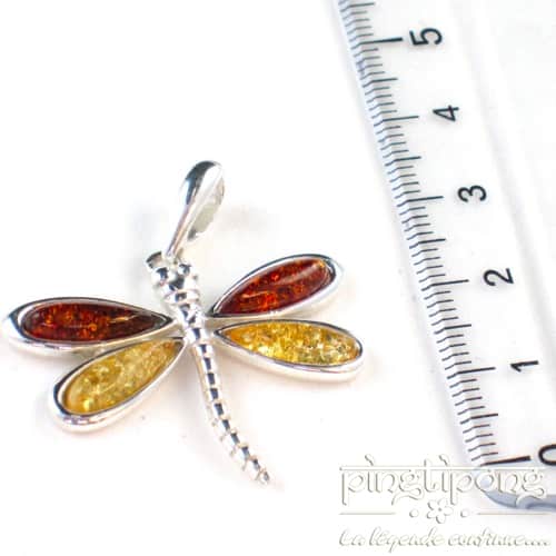 Broche Libellule En Argent Avec Ambre - Bijou Vintage élégant