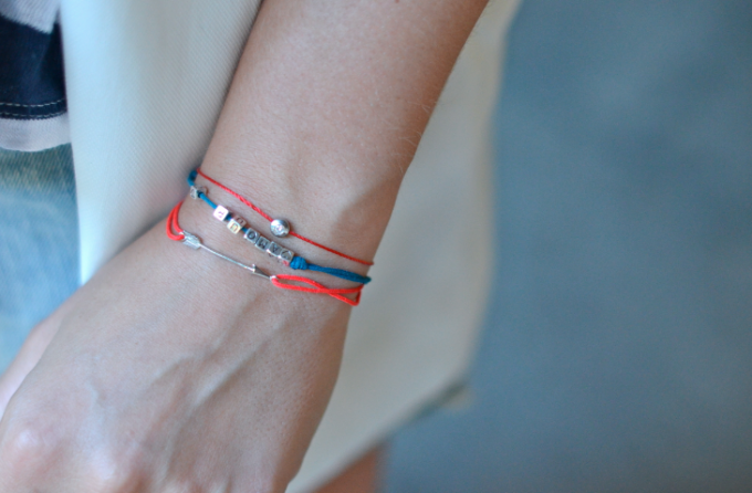 Bracelet de L by L'AVARE rouge avec flèche en argent