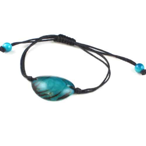 bijoux fantaisie bracelet en tagua bleu turquoise