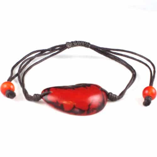 Green-Age - Bracelet brillant en noix de tagua orange -Pingtipong bijoux-0