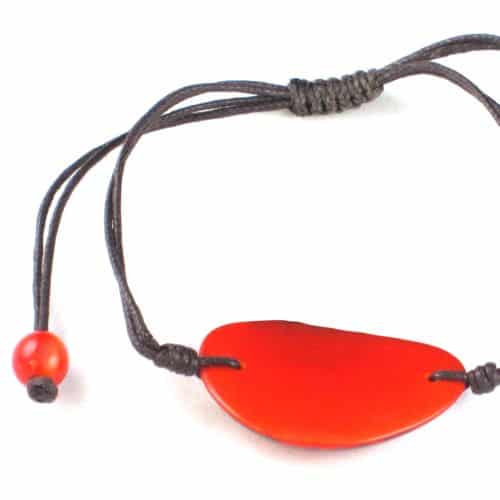 bijoux fantaisie bracelet en tagua orange