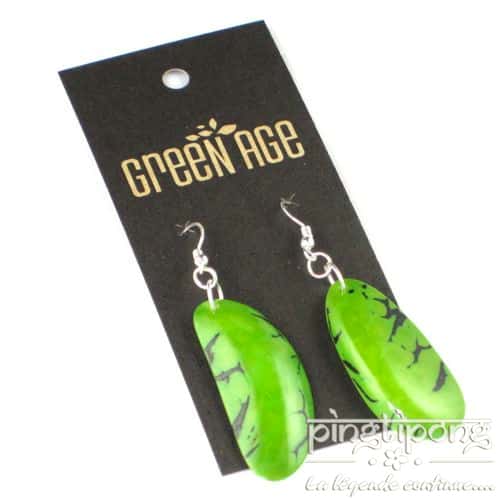 boucles d'oreilles en tagua verte bijoux fantaisie
