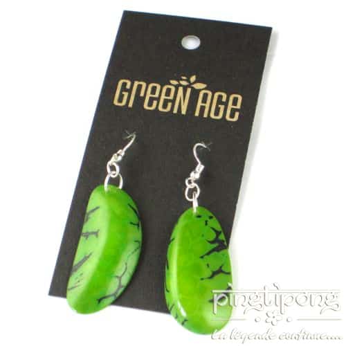 boucles d'oreilles en tagua verte bijoux fantaisie