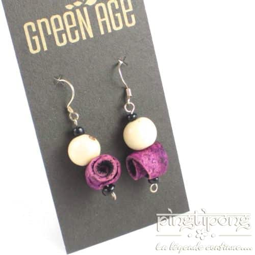 Fashion jewellery orange skin purple earrings