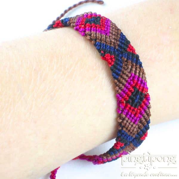 Brazilian bracelet man and woman red pink brown blue - L'AVARE bijoux