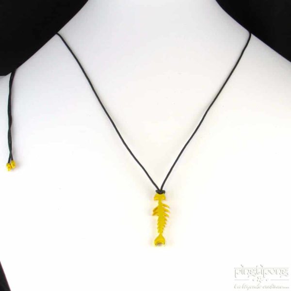 collier honor arête de poisson or et argent massif