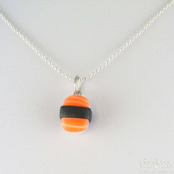colliers fantaisie fluo bijou gourmand sushi saumon orange