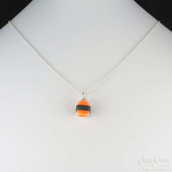 collier fantaisie fluo bijoux gourmands sushi saumon orange