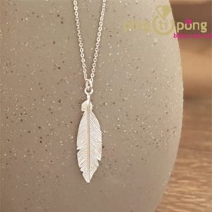 Collier plume en argent rhodié par O. LAFOND pour L'AVARE bijoux-0