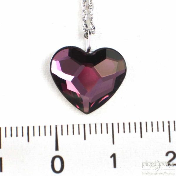 jewellery spark necklace heart shaped necklace in pink swarovski and silver