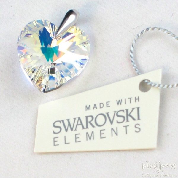 SPARK jewelry in white Swarovski "aurora borealis" and silver heart shape