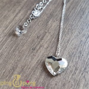 Collier chainette coeur blanc SPARK