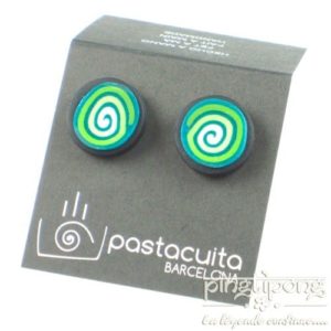 Boucles Pastacuita en Pate Fimo vertes