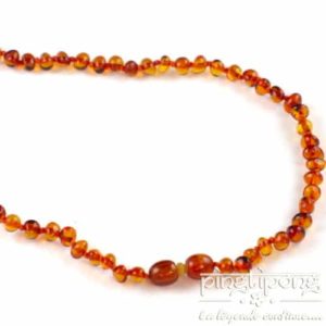 Collier pour bébé en ambre orange