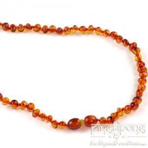 Collier pour bébé en ambre orange