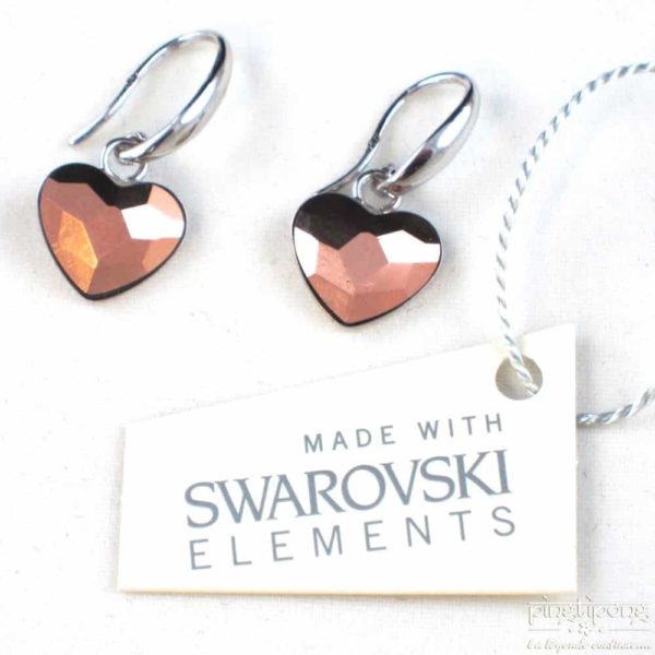 Spark jewelry silver and Swarovski earrings hanging earrings rose gold