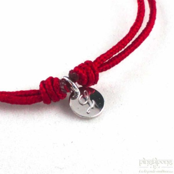 bracelet LOVE de L'AVARE bijou en argent et cordon rouge