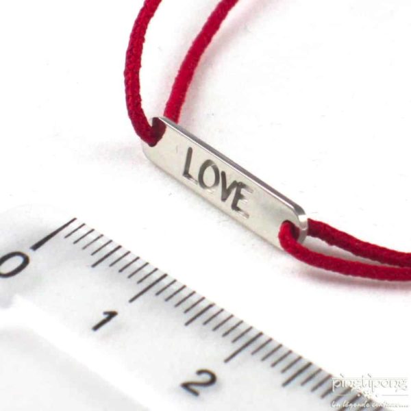 bracelet LOVE de L'AVARE bijoux en argent et cordon rouge