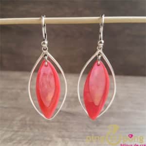 Bijoux originaux : Boucles olive fluo en nacre et argent de La Petite Sardine