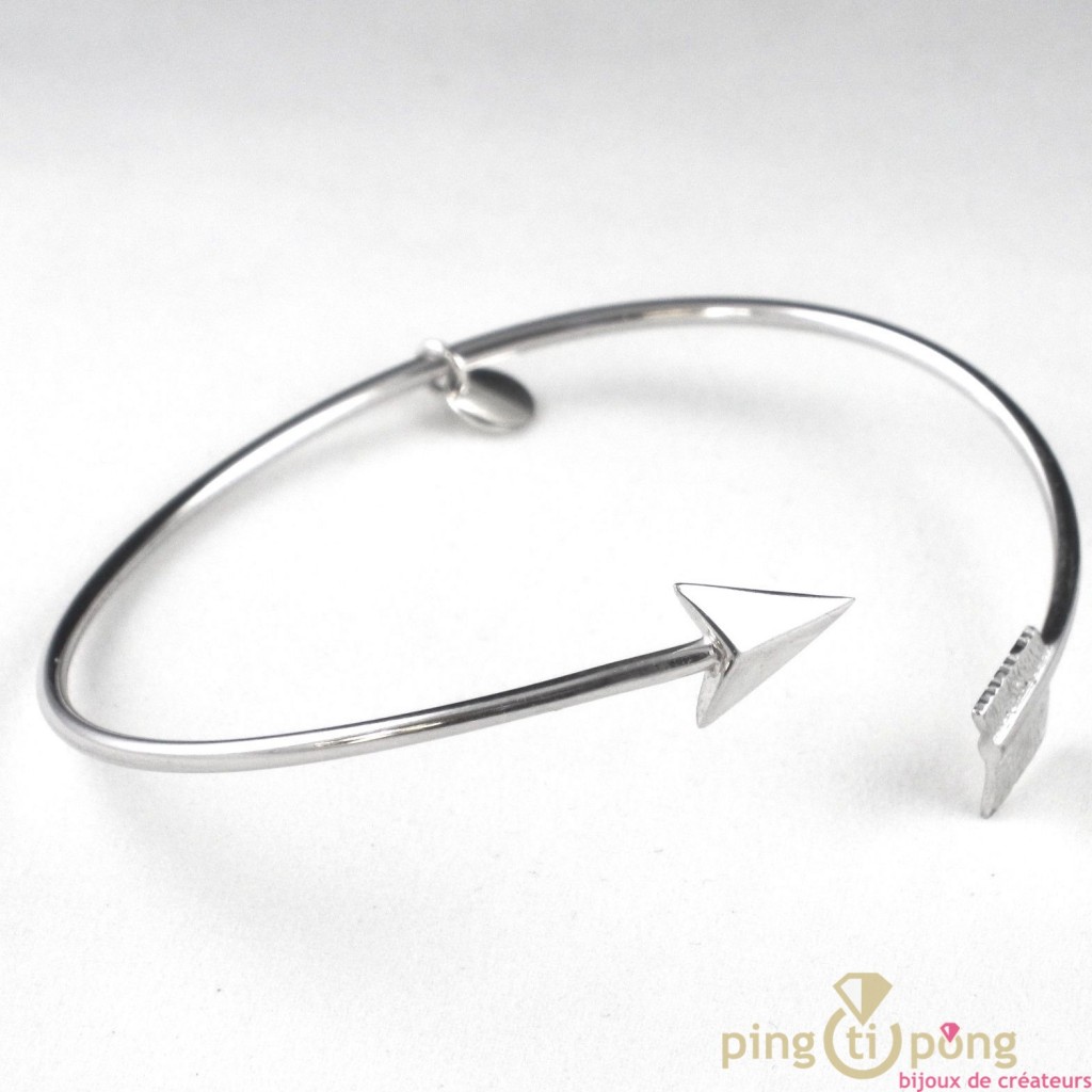  Bracelet en argent jonc flèche - L'AVARE bijoux