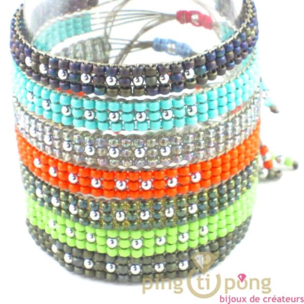 7 Toho beads and silver bracelets - L'AVARE bijoux