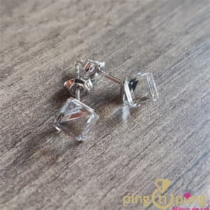 Original jewelry : White cubic Swarovski crystals earrings from SPARK