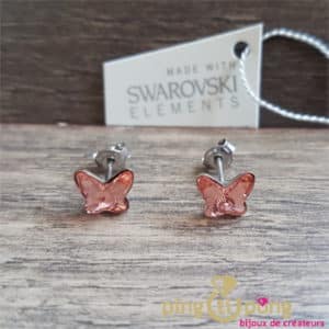 Bijoux animaux : boucles en argent et cristaux de Swarovski papillon de Spark